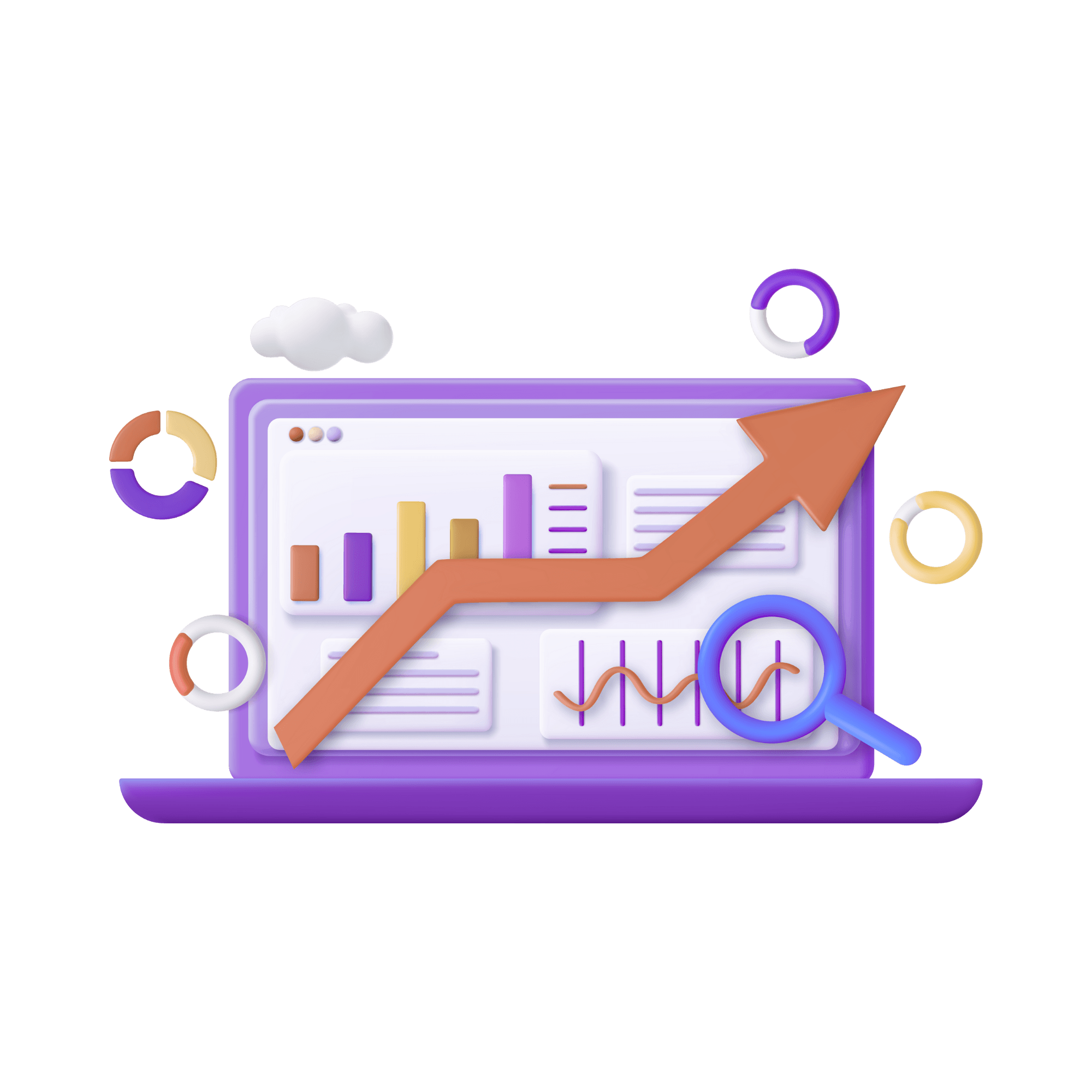 Business insights and analytics dashboard illustration